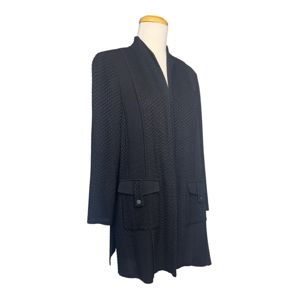 SALE ‼️ Misook Mixed Texture Panel Knit Jacket Black Womens NWOT RTL $388 - Picture 6 of 14